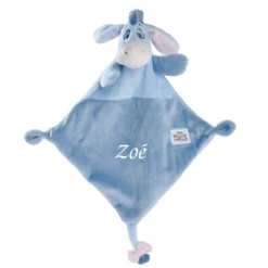 Disney - Bourriquet L'âne - Doudou Plat Bleu 25 Cm