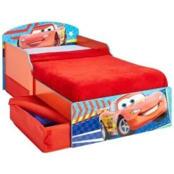 Disney CARS Lit Enfant En Bois 70*140 Cm Avec Tiroirs De Rangement - Worlds Apart
