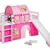 Lit Mezzanine Blanc Avec Toboggan Et Rideau Rose Filly 90x190 Cm -Disney lit mezzanine blanc avec toboggan et rideau rose filly 90x190 cm 4260304318720 220472