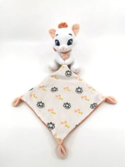 Disney - Marie Le Chat - Aristochat Doudou Mouchoir Blanc Rose