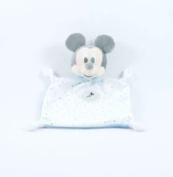 Disney Mickey La Souris Doudou Plat Blanc Bleu 20 Cm