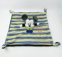 Disney Mickey La Souris Doudou Plat Bleu Jaune Hello 30 Cm