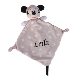 Disney - Minnie La Souris - Doudou Plat Luminescent Rose 25 Cm