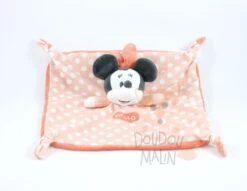 Disney Minnie La Souris Doudou Plat Pois Orange Blanc Hello