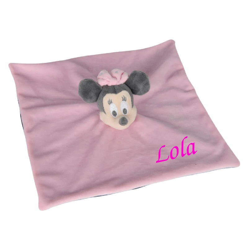 Disney Minnie La Souris Doudou Plat Rose Gris 25 Cm 5 Disney Minnie La Souris Doudou Plat Rose Gris 25 Cm – Image 3