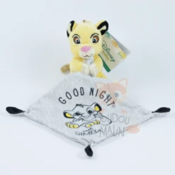 Disney Simba Le Lion Doudou Mouchoir Gris Jaune Good Night