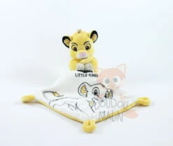 Disney Simba Le Lion Doudou Mouchoir Hello Little King Blanc Jaune 25 Cm