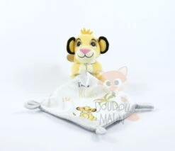 Disney Simba Le Lion Doudou Mouchoir I'm A King Blanc Jaune 25 Cm