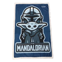 Disney The Mandalorian - Couverture Plaid Sherpa Grogu 150 X 100 Cm