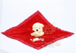 Disney Winnie L'ourson Doudou Plat Rouge My First Christmas 40 Cm